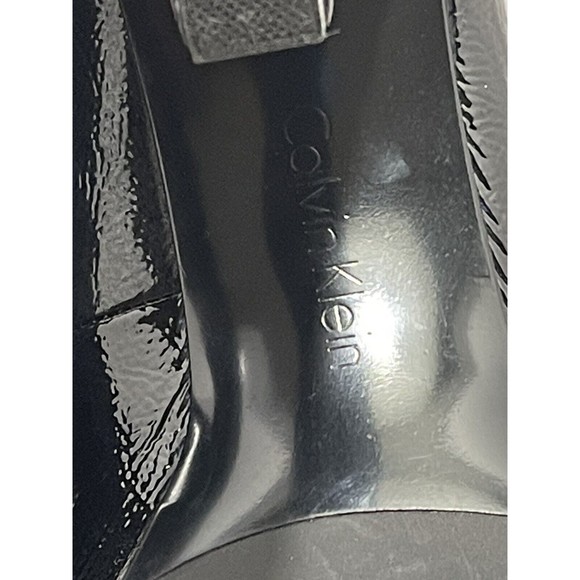 Calvin Klein Scarlet E3297 Black Patent Women’s Chunky Heels Size 7.5M - Picture 13 of 14